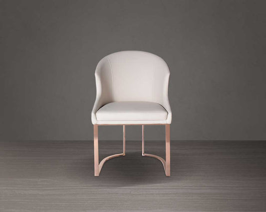 Kyle Leatherette Rosegold Dining Chair