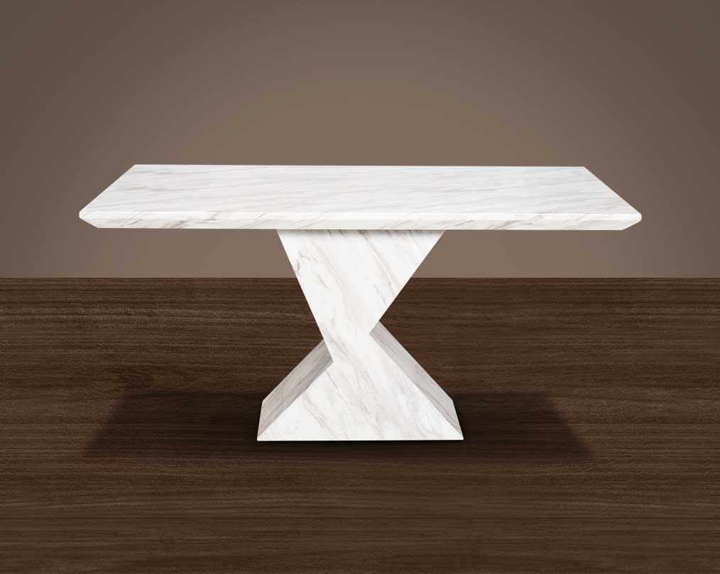 8 Seater rectangular marble dining table.