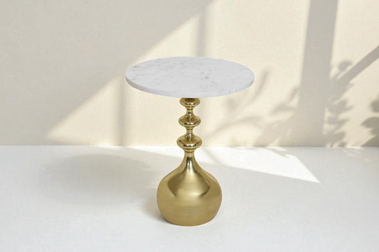 Jemsa Round Gold End Table
