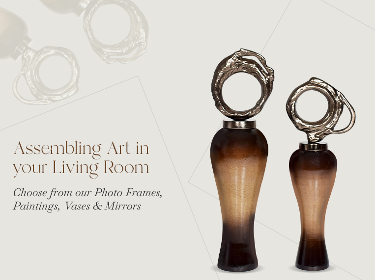 Assembling Art in your Living Room: Choose from our Photo Frames, Paintings, Vases & Mirrors