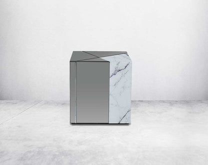 This end table stands as a piece of modern art with functionality