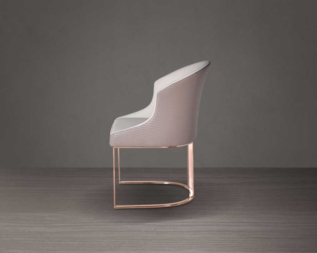Kyle Leatherette Rosegold Dining Chair