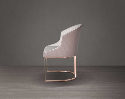 Kyle Leatherette Rosegold Dining Chair