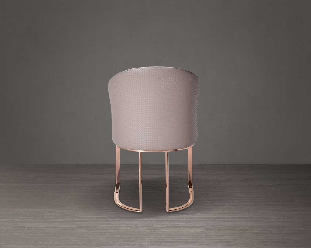 Kyle Leatherette Rosegold Dining Chair