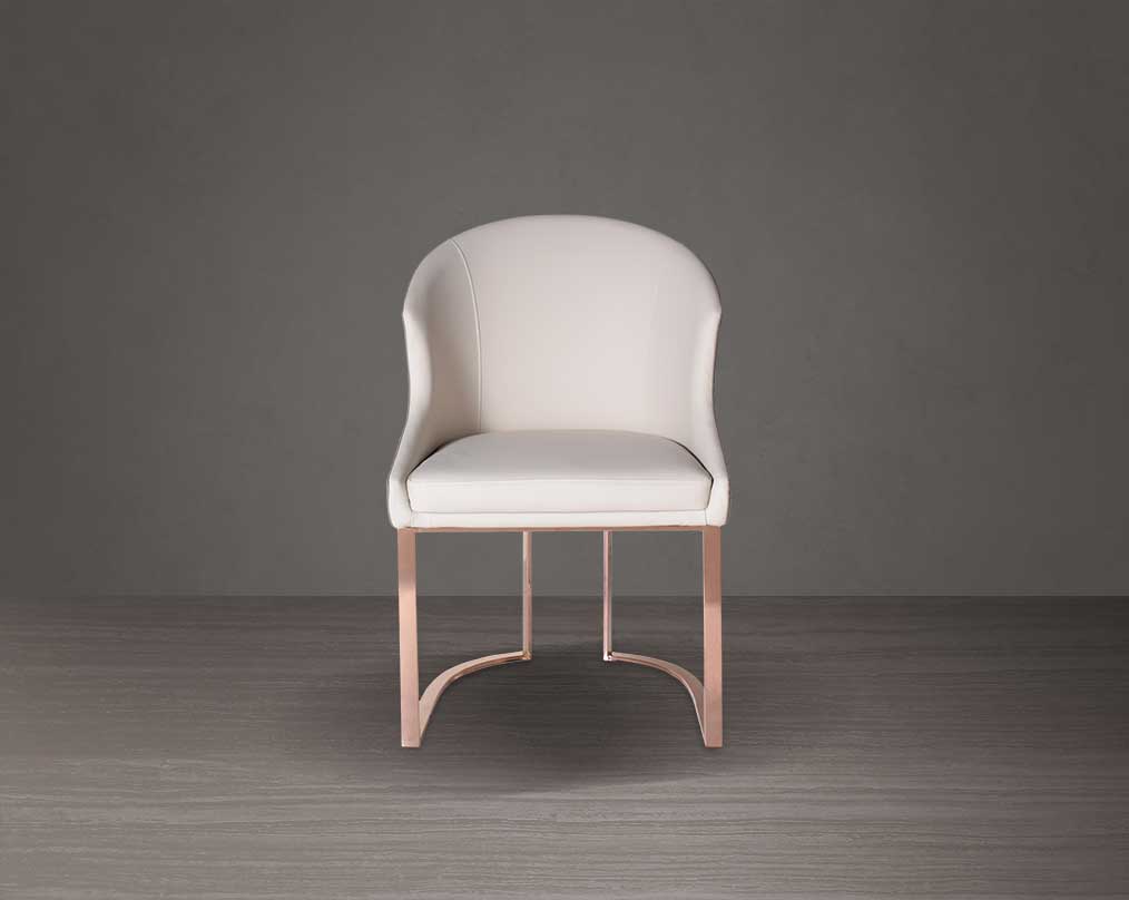 Kyle Leatherette Rosegold Dining Chair