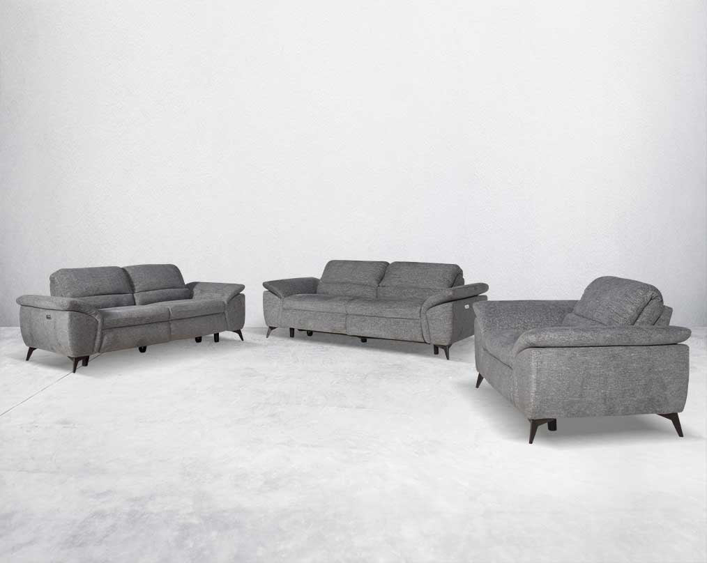 Rufio Fabric Power Recliner Sofa Set