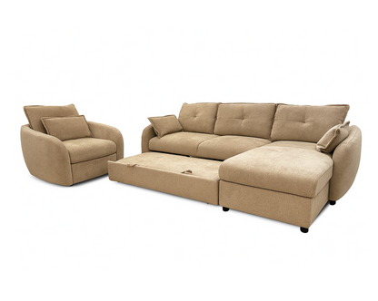 Camilo Fabric Sectional Sofa Cum Bed