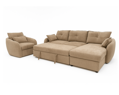 Camilo Fabric Sectional Sofa Cum Bed