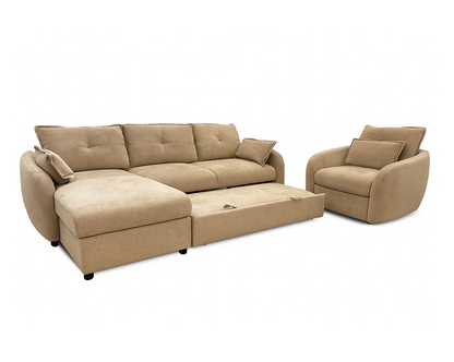 Camilo Fabric Sectional Sofa Cum Bed