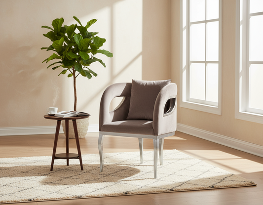 Cariann Fabric Stainless Steel Leisure Chair