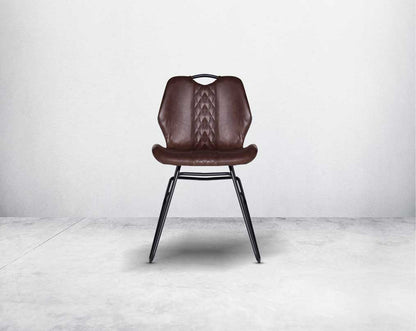 This soft, cushioned dining chair front  features an extraordinary contemporary design with tufted back and cushioned seat with metal legs