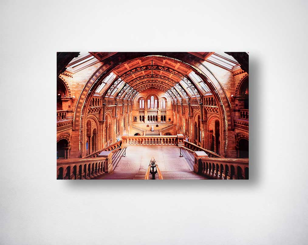 Tempered glass art with gold foil.