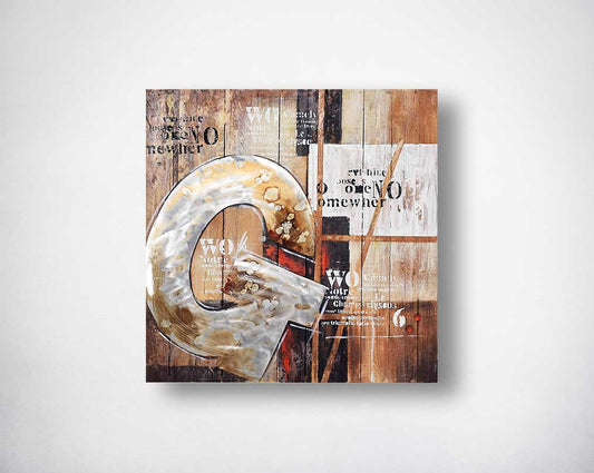 Mix media painting on wood.