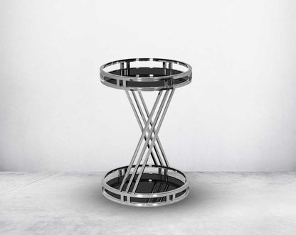 The side table adds the perfect touch of glam to your living space.