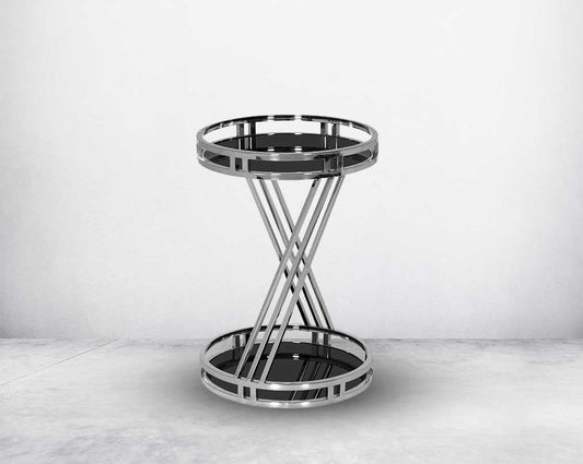 The side table adds the perfect touch of glam to your living space.