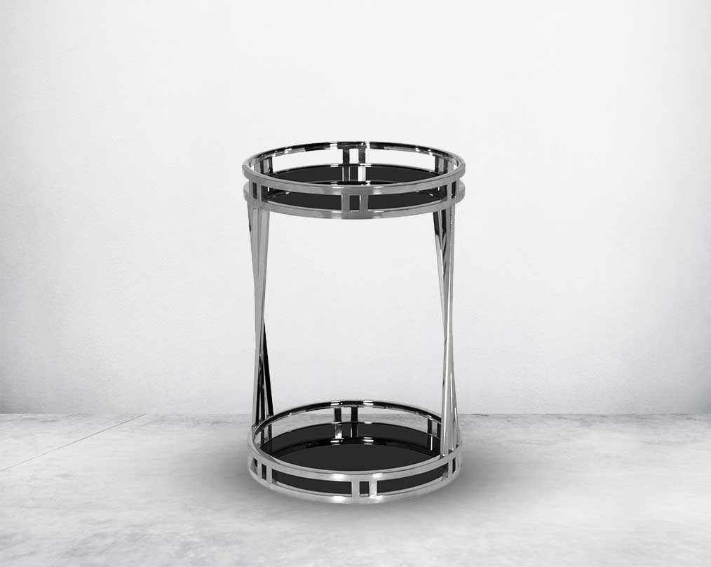 The side table adds the perfect touch of glam to your living space.