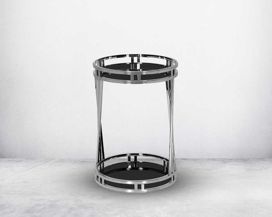 The side table adds the perfect touch of glam to your living space.