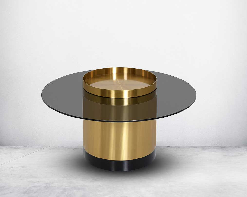 Glamorous and luxurious lair of ultra-modern minimalism this circular coffee table