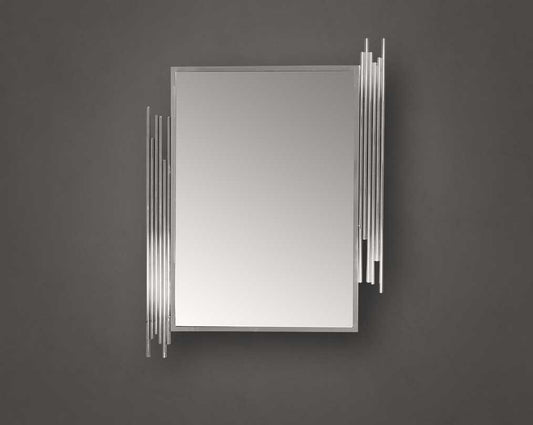 Wall mirror with stainless steel border in opulent & modern style. "