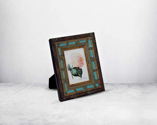  Photo frame in wood with stone embellished decorative frame in modern classic design.