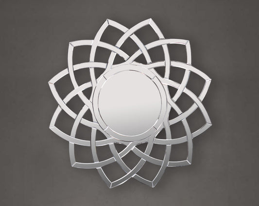 Wall mirror in a floral design motif is perfect to enhance any living or powder bathroom space with sliver colour