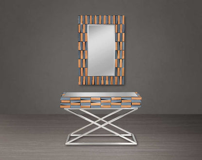 Ainara Console Table With Ainara Wall Mirror  with grey & tawny mirror