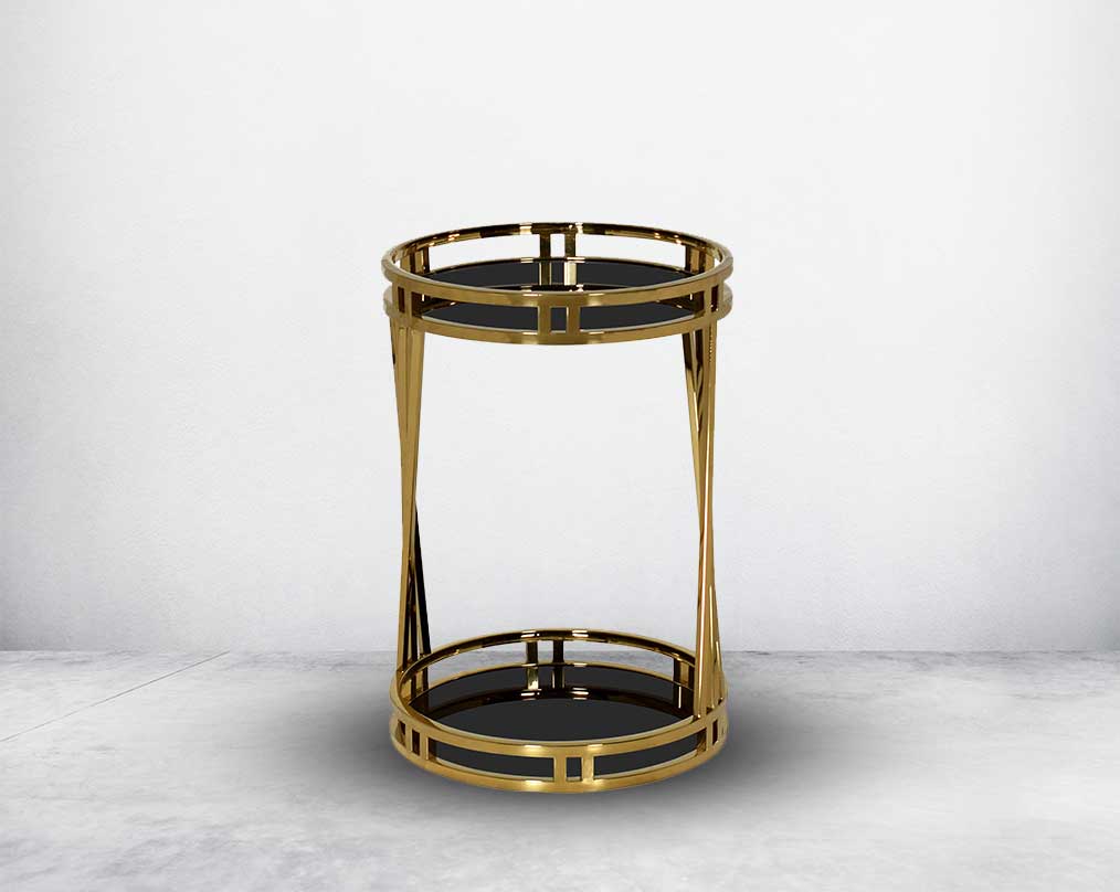 The side table adds the perfect touch of glam to your living space.
