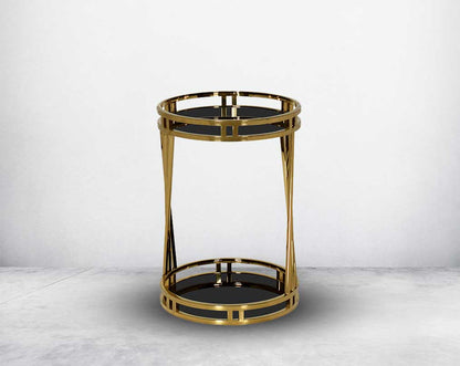 The side table adds the perfect touch of glam to your living space.