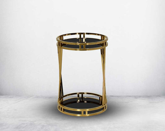 The side table adds the perfect touch of glam to your living space.
