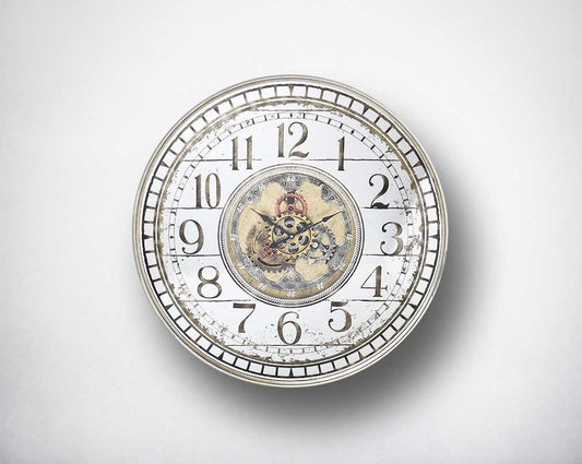 Wall Clock in antique champagne mirror finish.