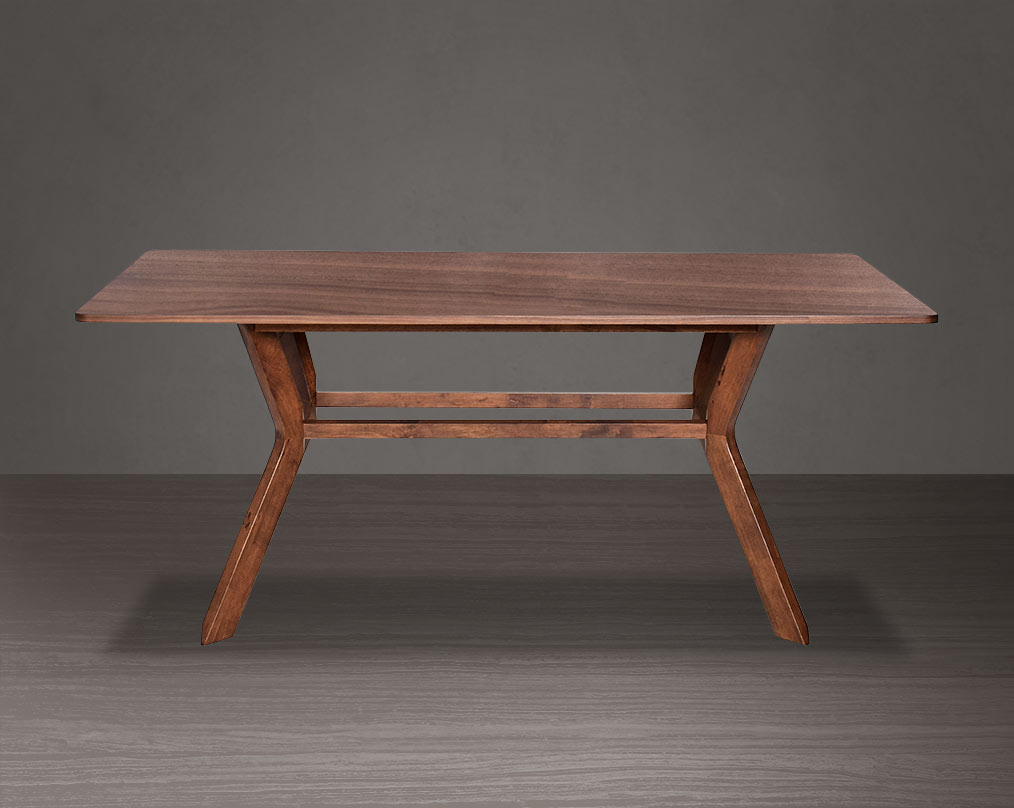 6 seater rectangular dining table in walnut. 