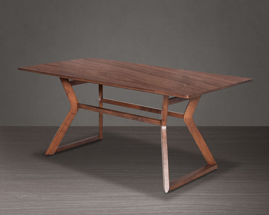 6 seater rectangular dining table in walnut. 