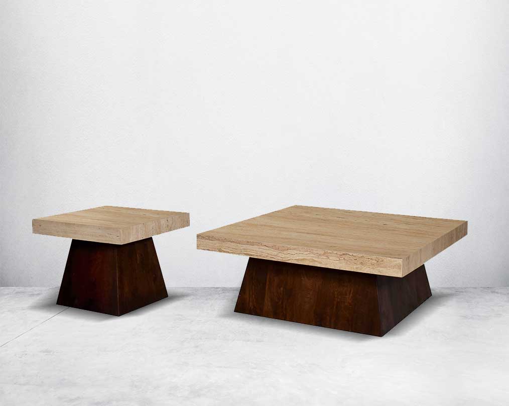 This stylish square end table is an embodiment of rustic luxury 1 small 2 large