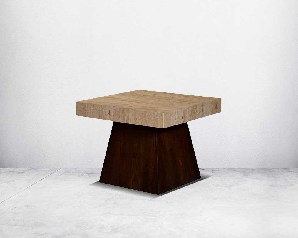 This stylish square end table is an embodiment of rustic luxury small