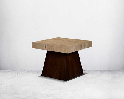 This stylish square end table is an embodiment of rustic luxury small