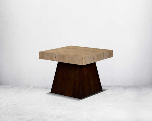 This stylish square end table is an embodiment of rustic luxury small