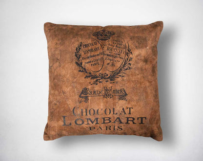luxury leather pillow with text Brown color