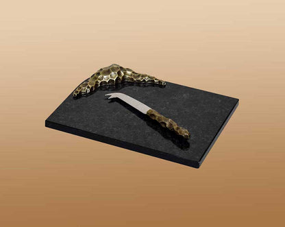 Benita Granite Cheese Board With black colour Stainless Steel Knife