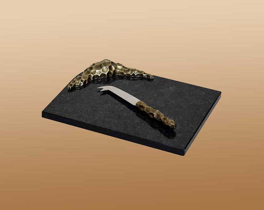 Benita Granite Cheese Board With black colour Stainless Steel Knife