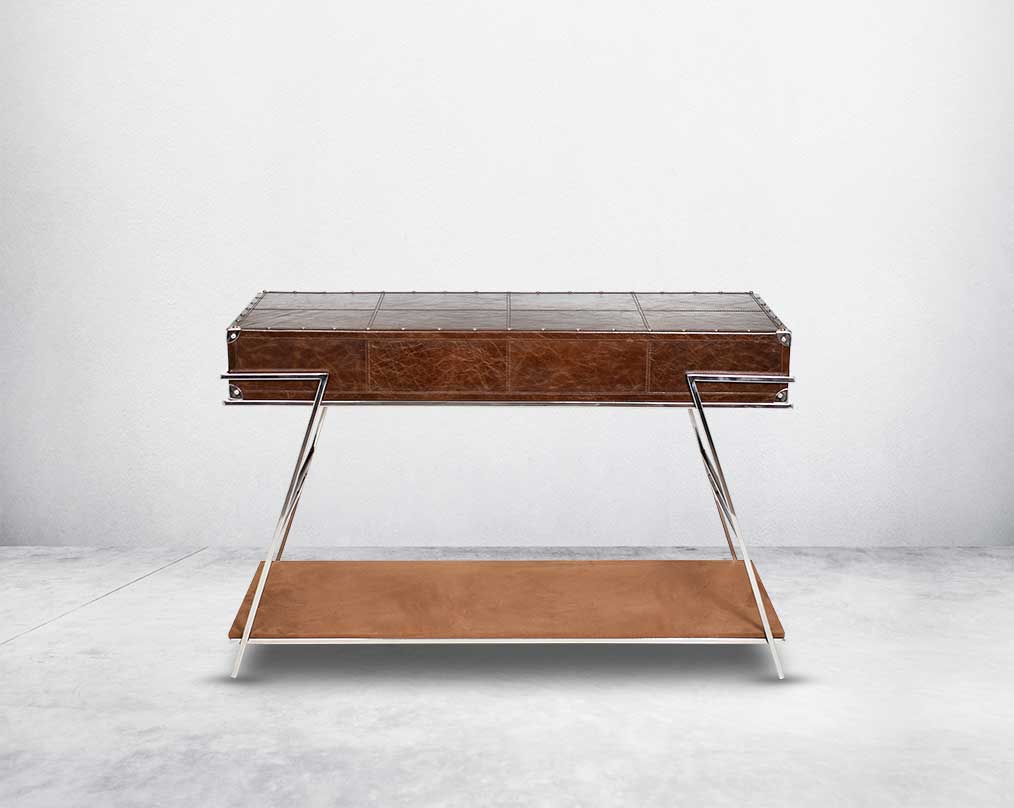  Luxury Console Table with two drawer with back view 