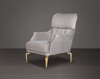 1 seater sofa upholstered in fabric with tufted back & sides in modern classic design. The backrest is reversible which creates more sitting space