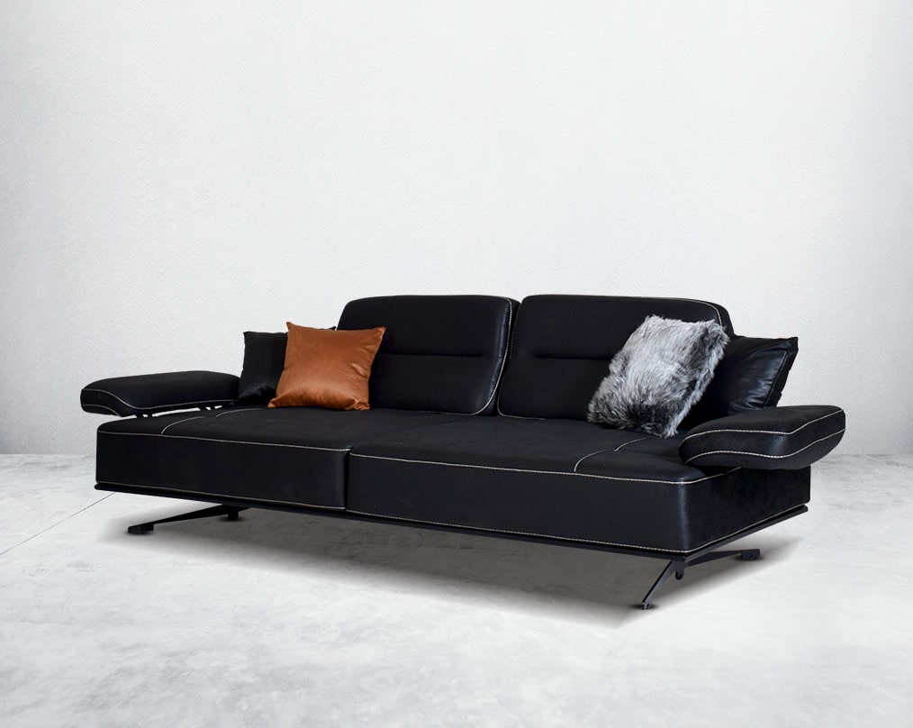 The  3 fabric sofa set and table comes with 4 cushions