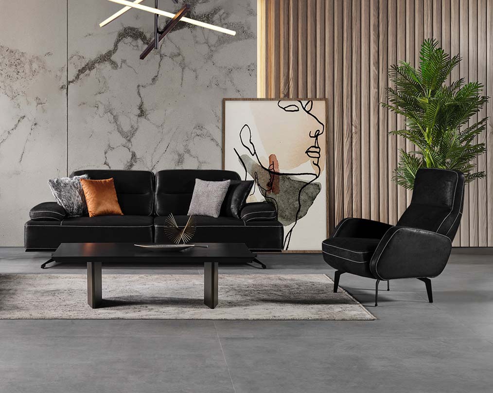 The fabric sofa set and table comes with 4 cushions