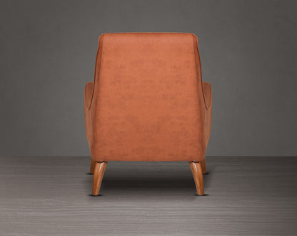 1 seater sofa upholstered in fabric in modern classic design with back view