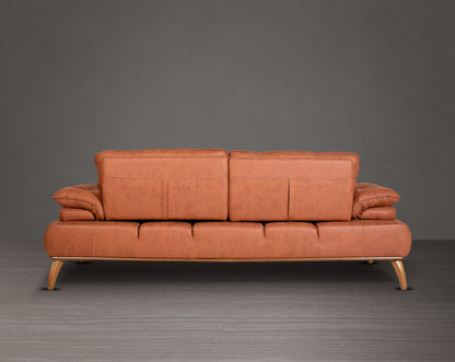 3 seater sofa upholstered in fabric in modern classic design with back view
