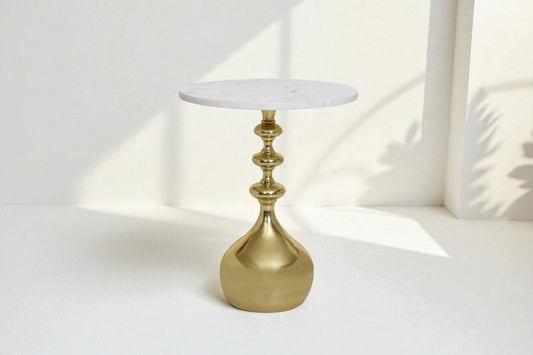 Jemsa Round Gold End Table