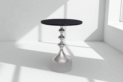 Jemsa Round Silver End Table