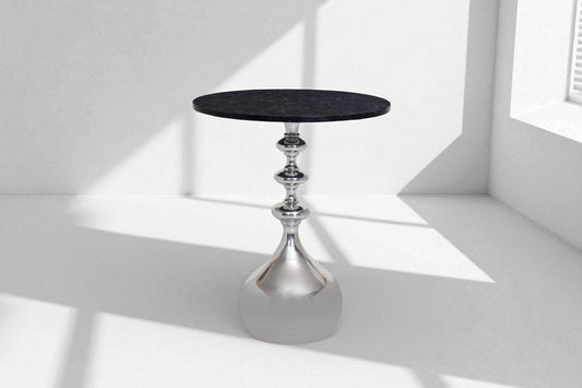Jemsa Round Silver End Table