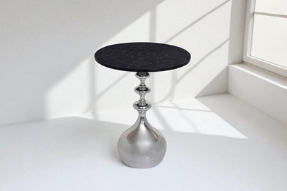 Jemsa Round Silver End Table