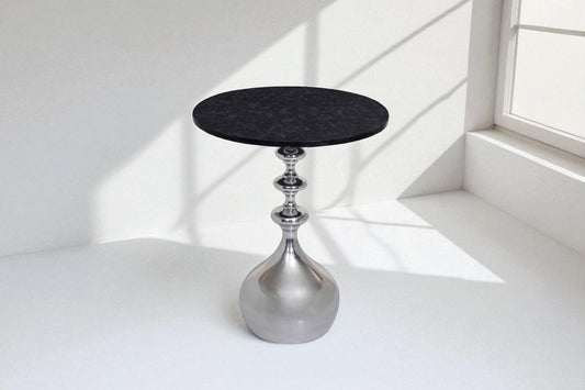 Jemsa Round Silver End Table